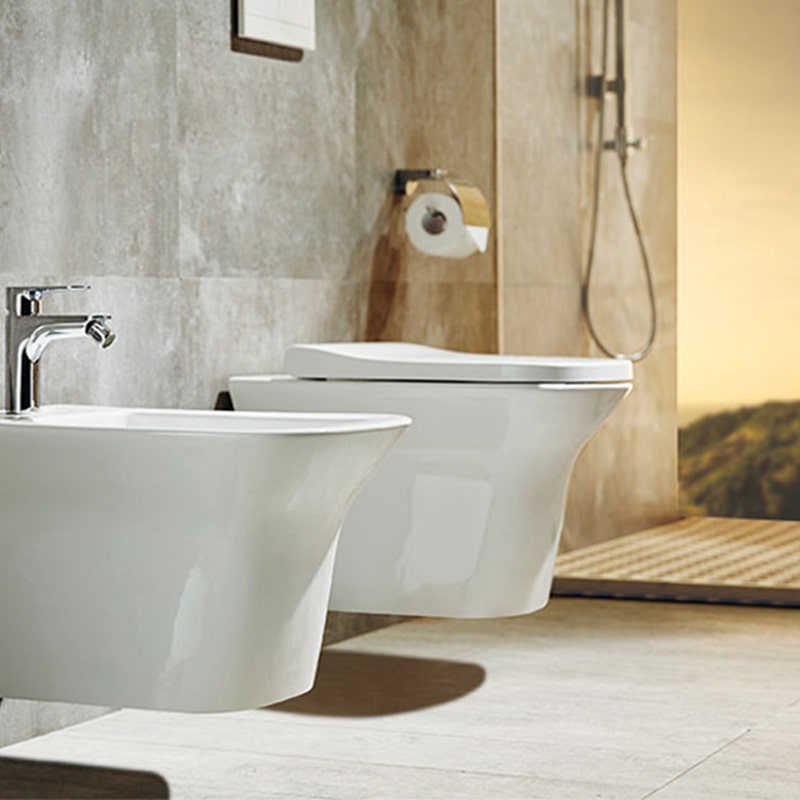 CUVETTE AVEC ABATTANT GLAZE SUSPENDU HDC425W