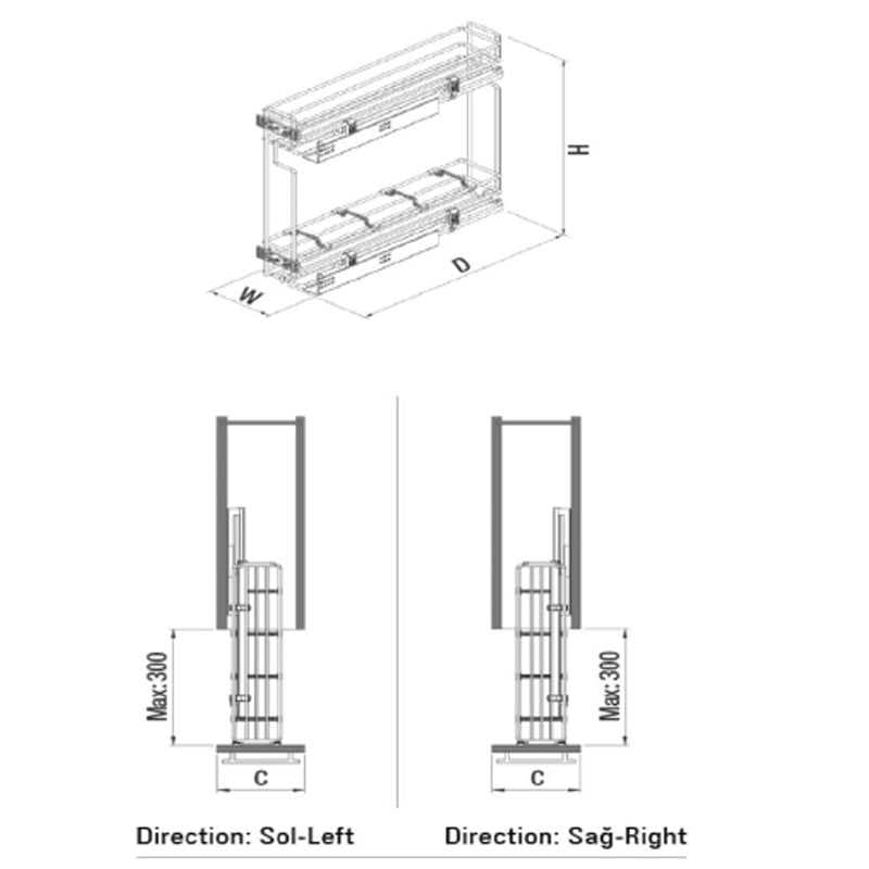 PORTE BOUTEILLE NOIR 15CM STARAX DROITE