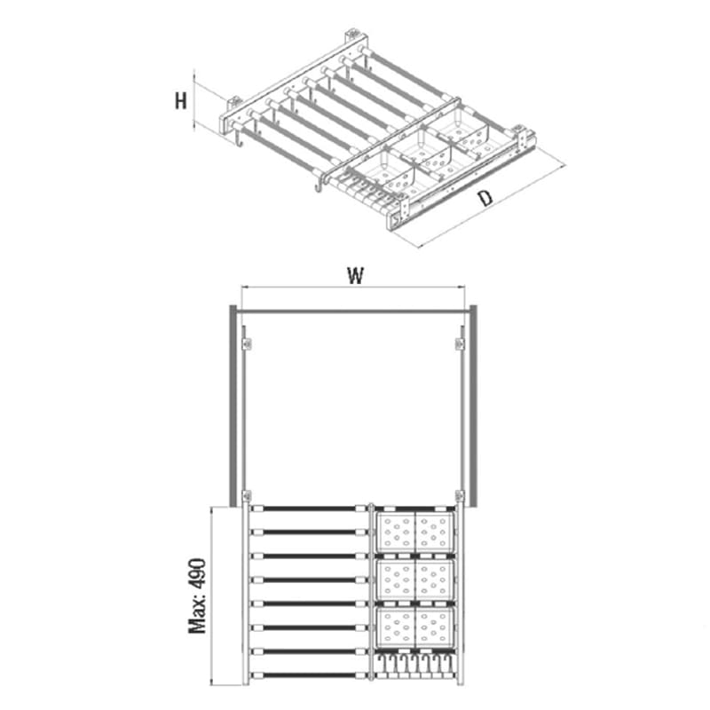 PORTE PANTALON+CRAVATE +RANGEMENT 80CM STARAX REF S6312G