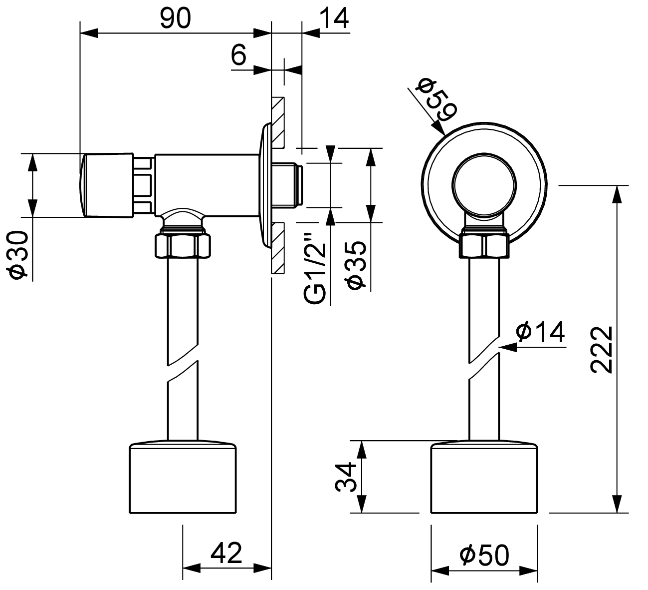ROBINET D'URINOIR TEMPORISE MCM