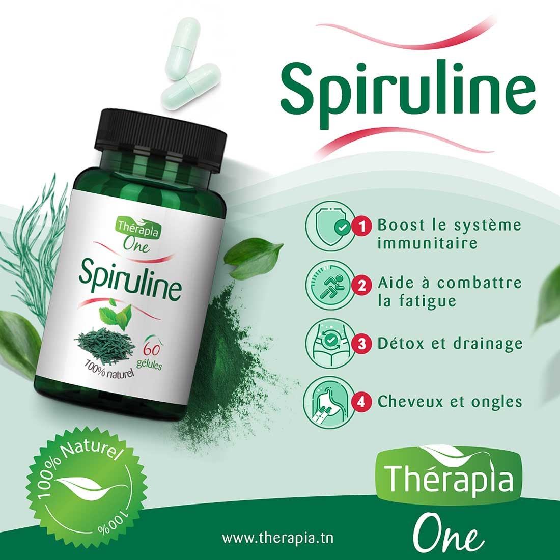 Therapia - Spiruline - 60 gélules