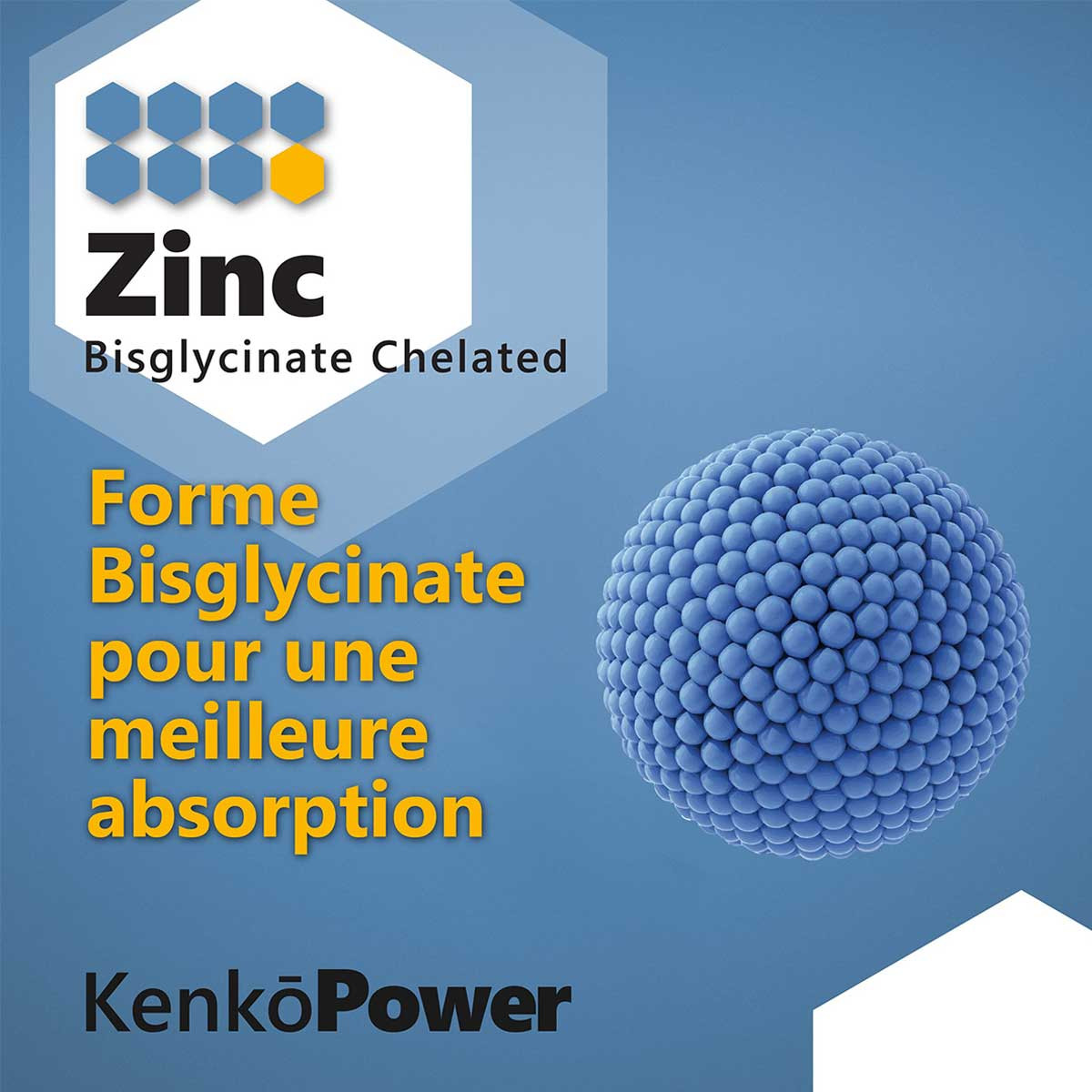 KenkoPower - Complément alimentaire Zinc - 60 gélules