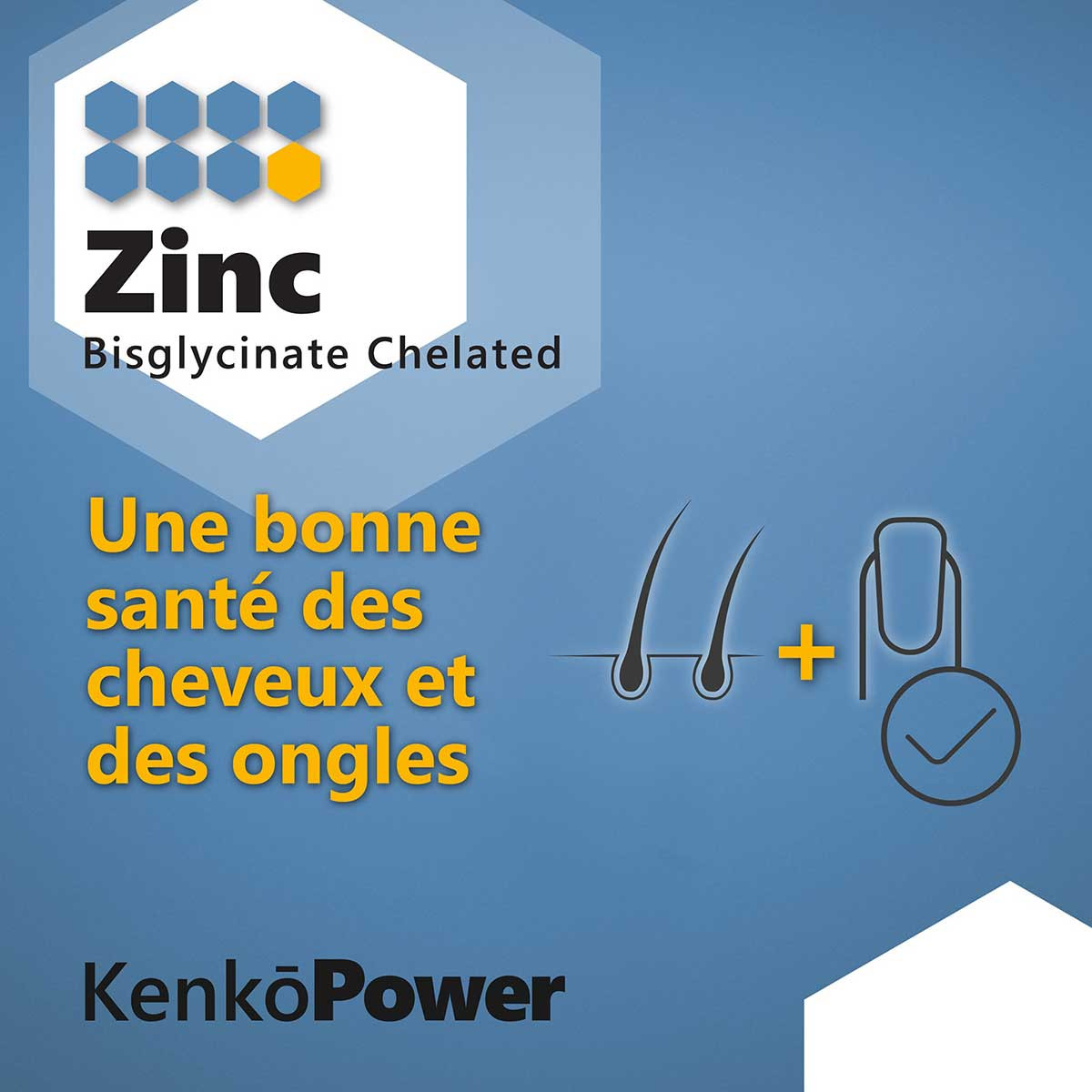 KenkoPower - Complément alimentaire Zinc - 60 gélules