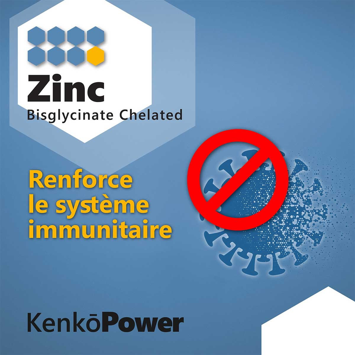 KenkoPower - Complément alimentaire Zinc - 60 gélules