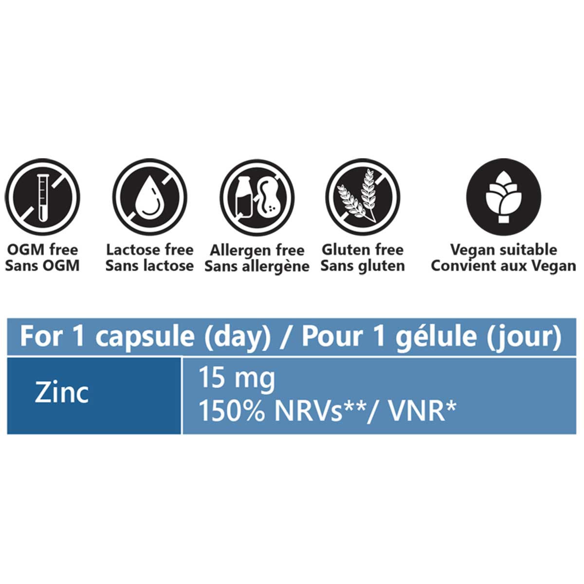 KenkoPower - Complément alimentaire Zinc - 60 gélules