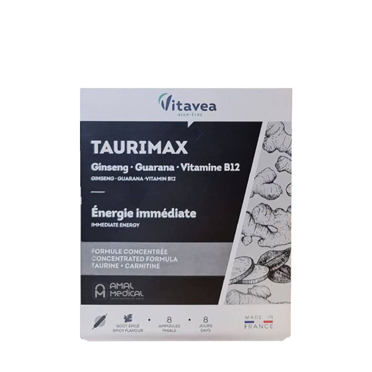 Vitavea Taurimax - Ampoules énergie immédiate - 8 ampoules