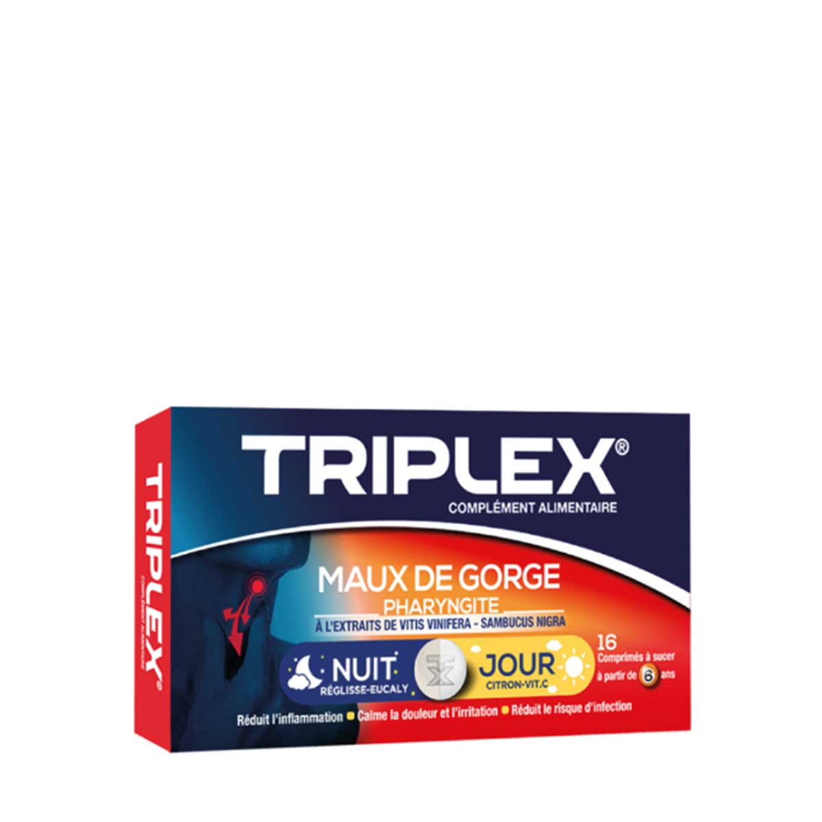 Triplex - Maux de Gorge Jour et Nuit - 16 comprimés