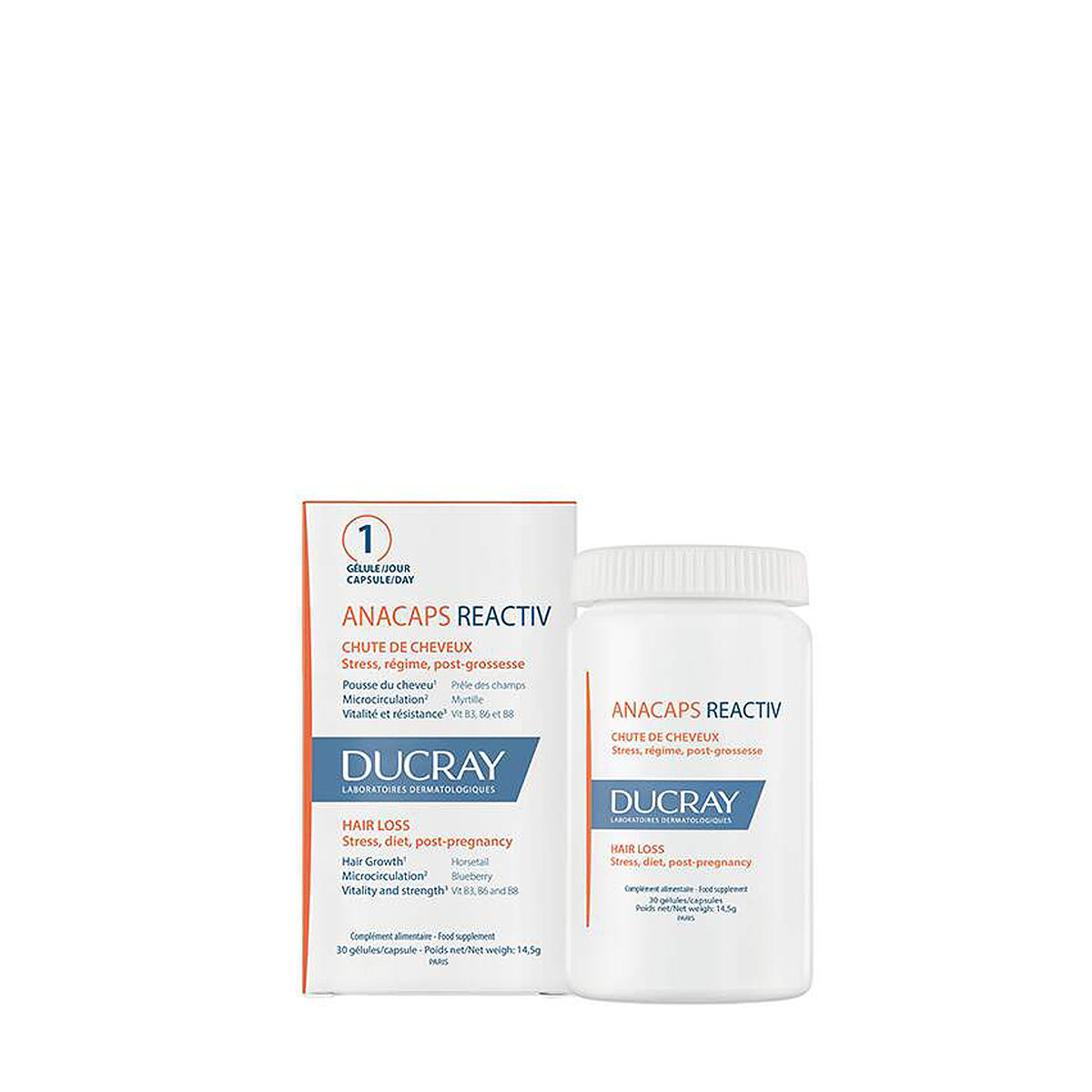 Ducray Anacaps Reactiv - Complément alimentaire cheveux - 30 capsules