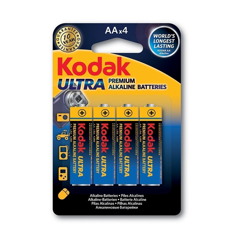 4x Pile Kodak Ultra Alkaline AA