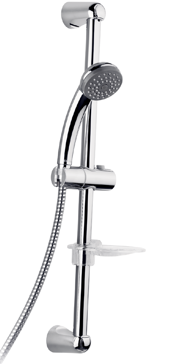 BARRE DE DOUCHE CHROMÉ AVEC FLEXIBLE 1.5M ET DOUCHETTE JASMIN SOPAL
