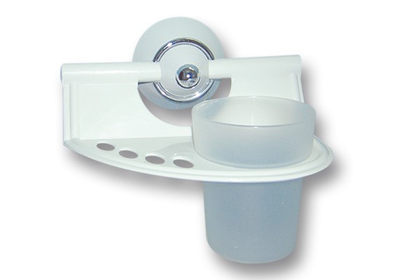 PORTE-BROSSE À DENTS BLANC CHROMÉ LUXPLAST