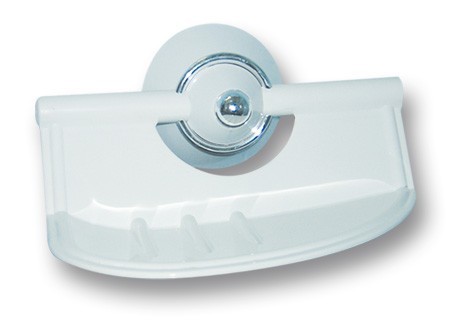 PORTE SAVON BLANC/CHROME LUXPLAST