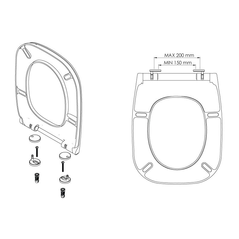 ABATTANT SOFT CLOSE DECLIPSABLE PALMA "CARRÉ" EJIM