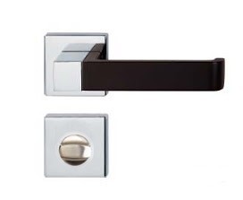 POIGNEE DE PORTE AVEC ROSACE 905586 CONDAMNATION CHROME-MARRON DELIA