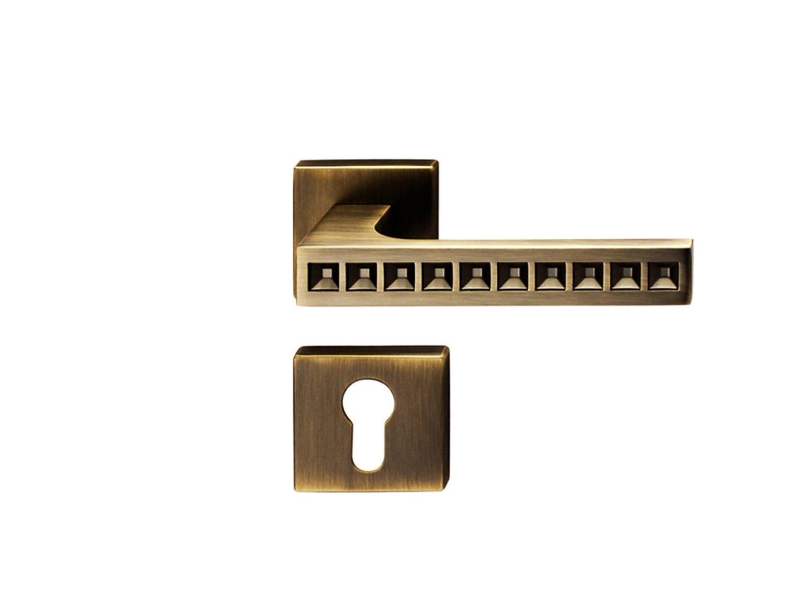 POIGNÉE DE PORTE AVEC ROSACE 905579 TROU DE CYLINDRE BRONZE DELIA