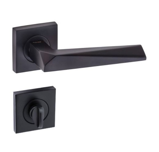 POIGNEE DE PORTE AVEC ROSACE PRIZMA CONDAMNATION NOIR MAT DOGANLAR