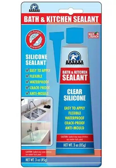 SILICONE POUR SALLE DE BAIN ET CUISINE 85GR SABER