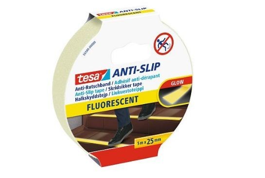 ADHÉSIF ANTIDÉRAPANT FLUORESCENT 25MMx5M TESA