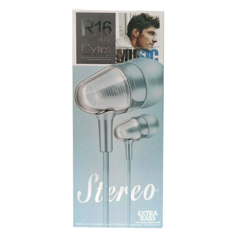 ECOUTEUR R16 MP3 AVEC MICRO / BLEU