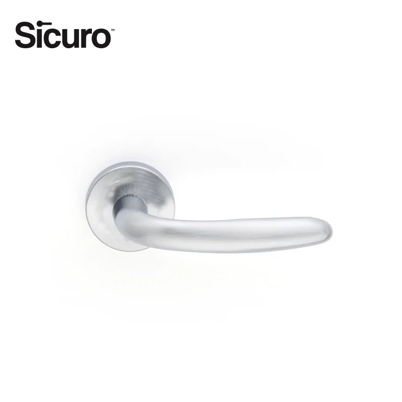 POIGNÉE DE PORTE AVEC ROSACE ALLEGRA NICKEL/SATIN WC R01BN202 SICURO