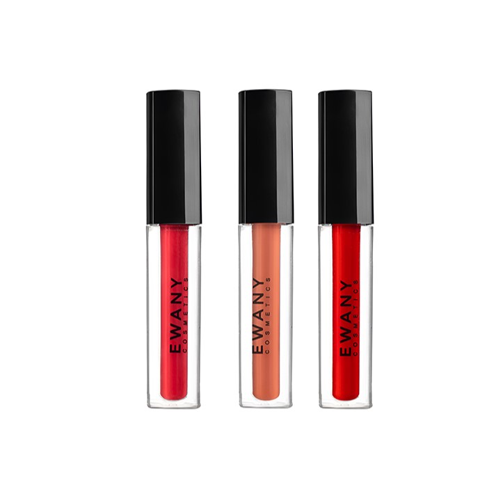 EWANY – Pack06 : Rouge à Lèvre Matte  005 Framboise + 013 Corail + 004 Rouge Cerise