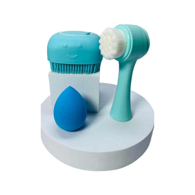 Nest – Pack Brosse de Visage & Brosse de Bain en Silicone & Eponge