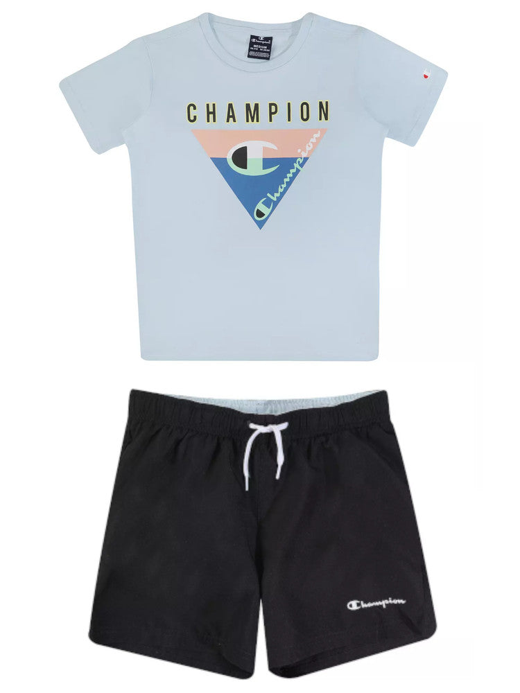 Champion -Maillot de bain enfant Champion avec maillot de bain – bleu clair et noir