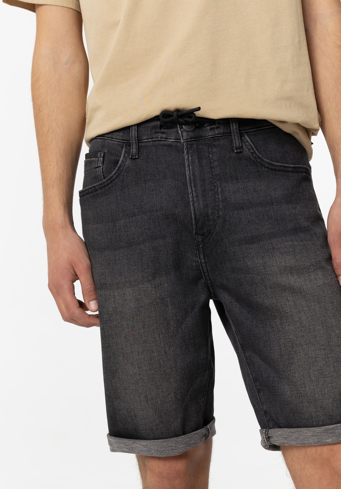 Tiffosi Homme – Short avec taille élastique noir