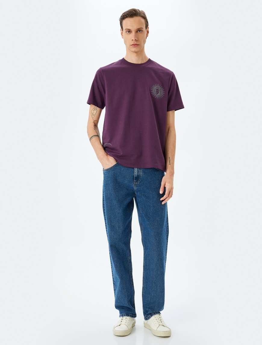 Koton Homme – T-shirt imprimé à manches courtes et col ras du cou, coupe classique, en coton – MOR