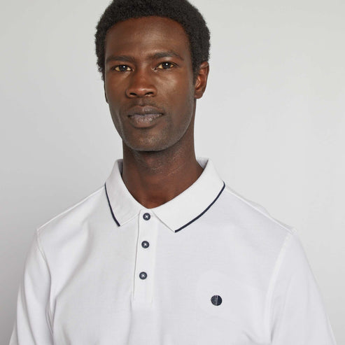 Kiabi Homme – Polo en piqué  de coton BLANC