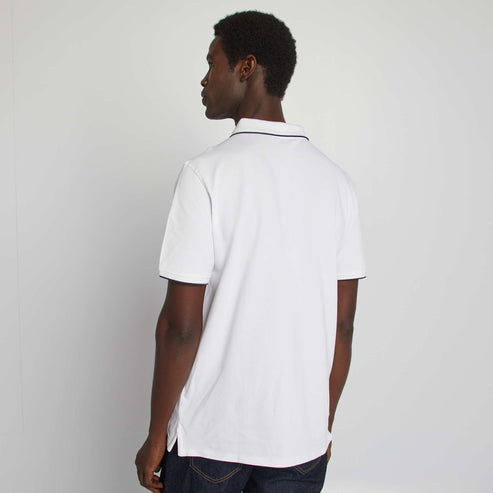 Kiabi Homme – Polo en piqué  de coton BLANC