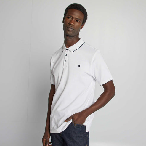 Kiabi Homme – Polo en piqué  de coton BLANC