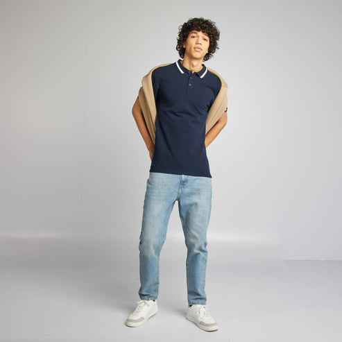 Kiabi Homme – Polo en piqué de coton MARINE