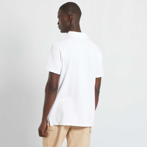 Kiabi Homme – Polo en piqué de coton blanc