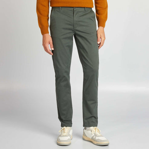 Kiabi Homme – Pantalon chino slim – Vert