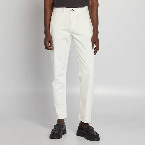 Kiabi Homme – Chino slim 5 poches – L32 BLANC