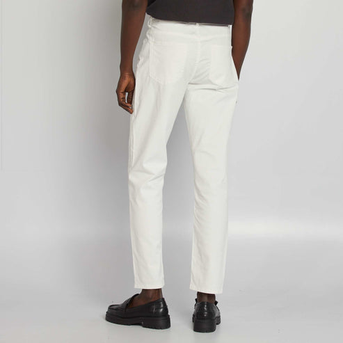 Kiabi Homme – Chino slim 5 poches – L32 BLANC