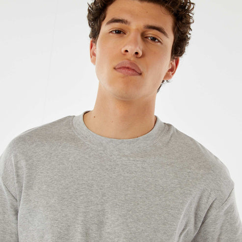 Kiabi – T-shirt col rond en coton GRIS