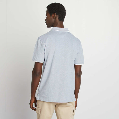 Kiabi – Polo en piqué  de coton BLEU MOULINé