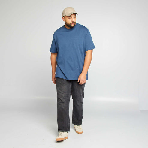 Kiabi – T-shirt manches courtes avec poche poitrine BLEU