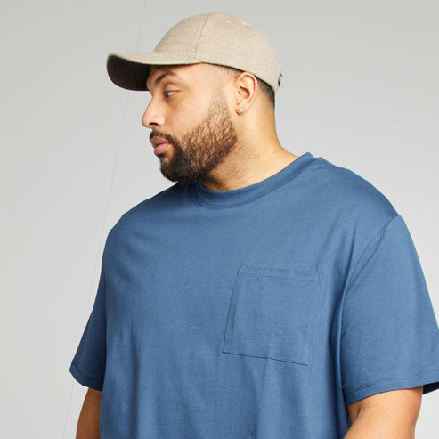 Kiabi – T-shirt manches courtes avec poche poitrine BLEU