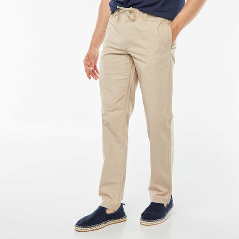 Kiabi – Pantalon droit en popeline craquante BEIGE