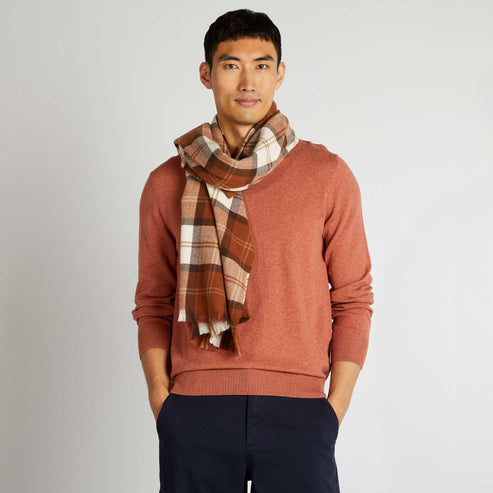 KIABI Homme – Pull uni à col rond Rose