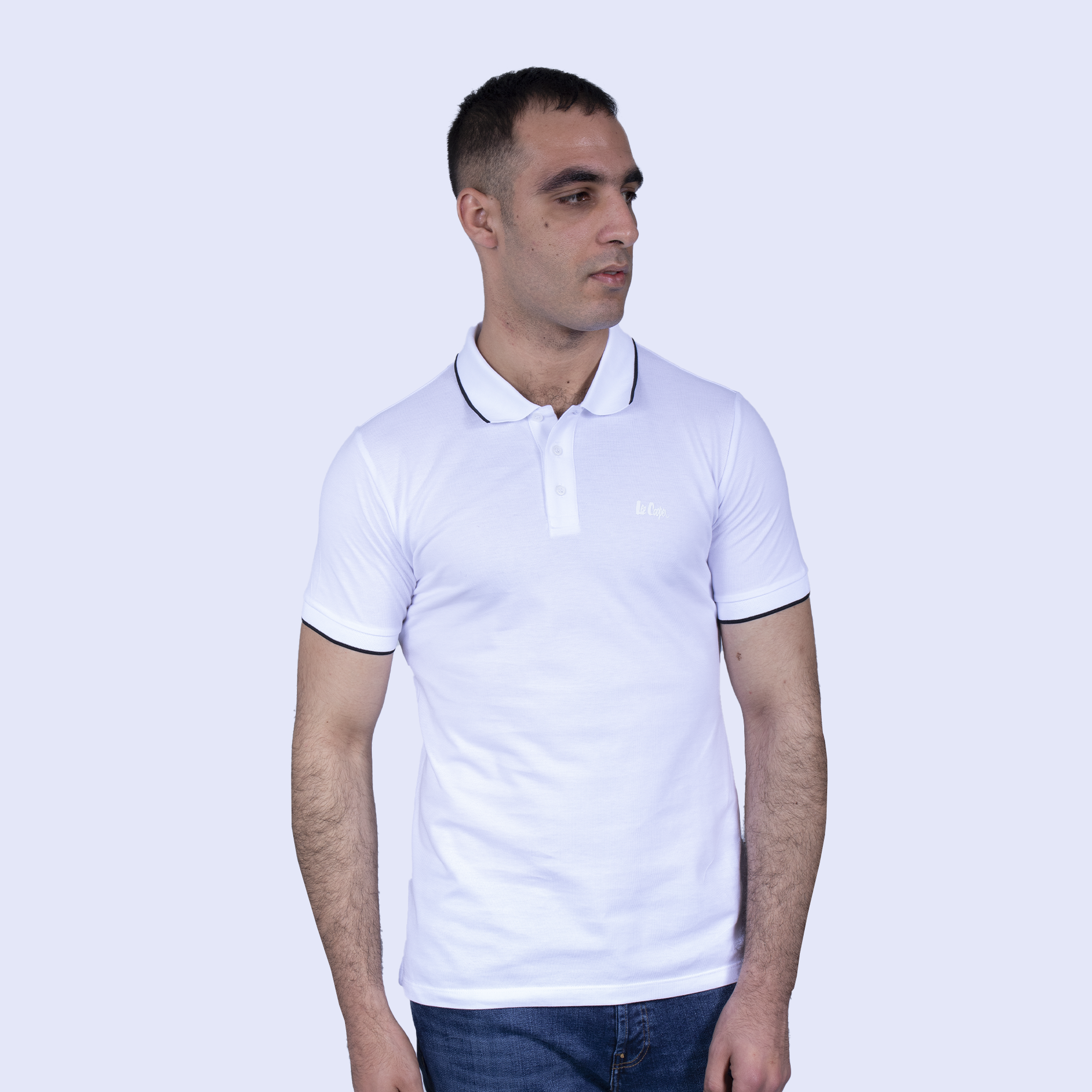 Lee Cooper – Pull POLO – BLANC