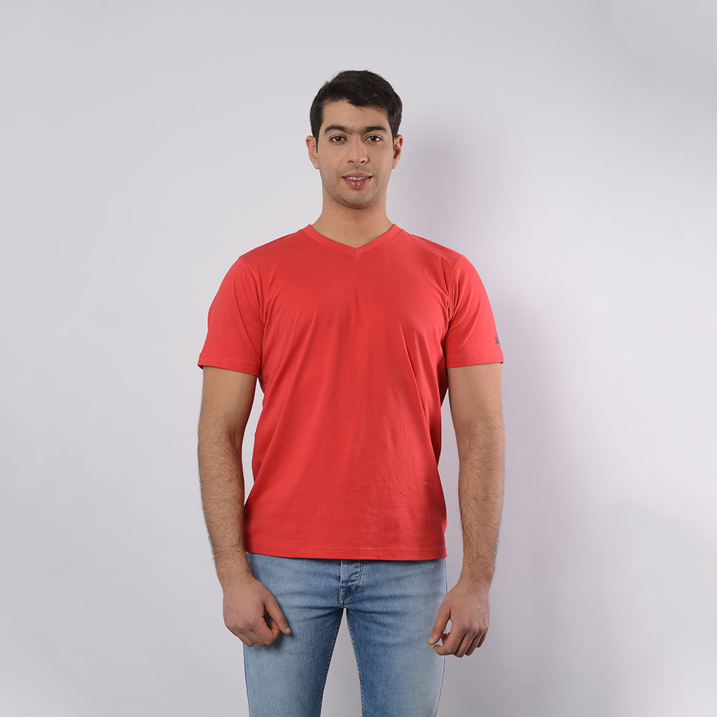 Lee Cooper – Tee Shirt Col V – Rouge