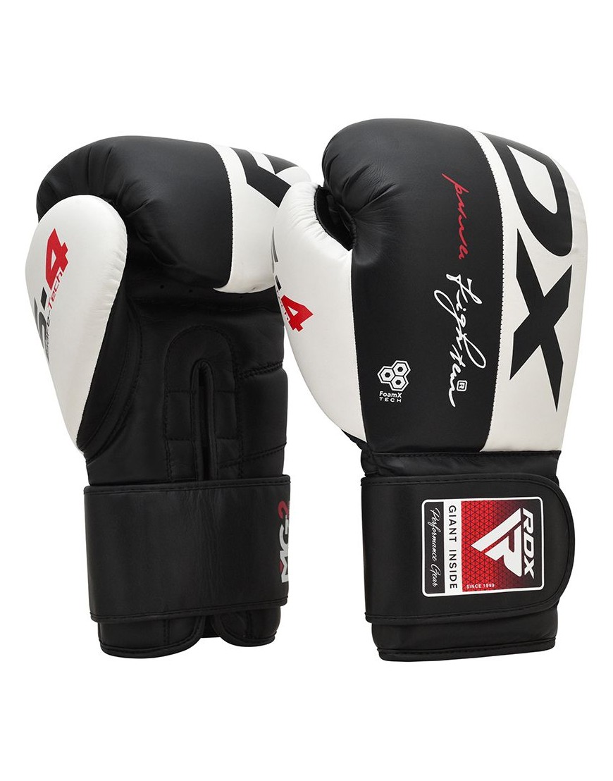 RDX – Gants de boxe en cuir S4  – Noir
