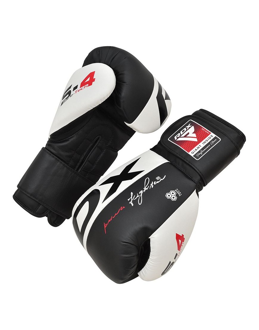 RDX – Gants de boxe en cuir S4  – Noir
