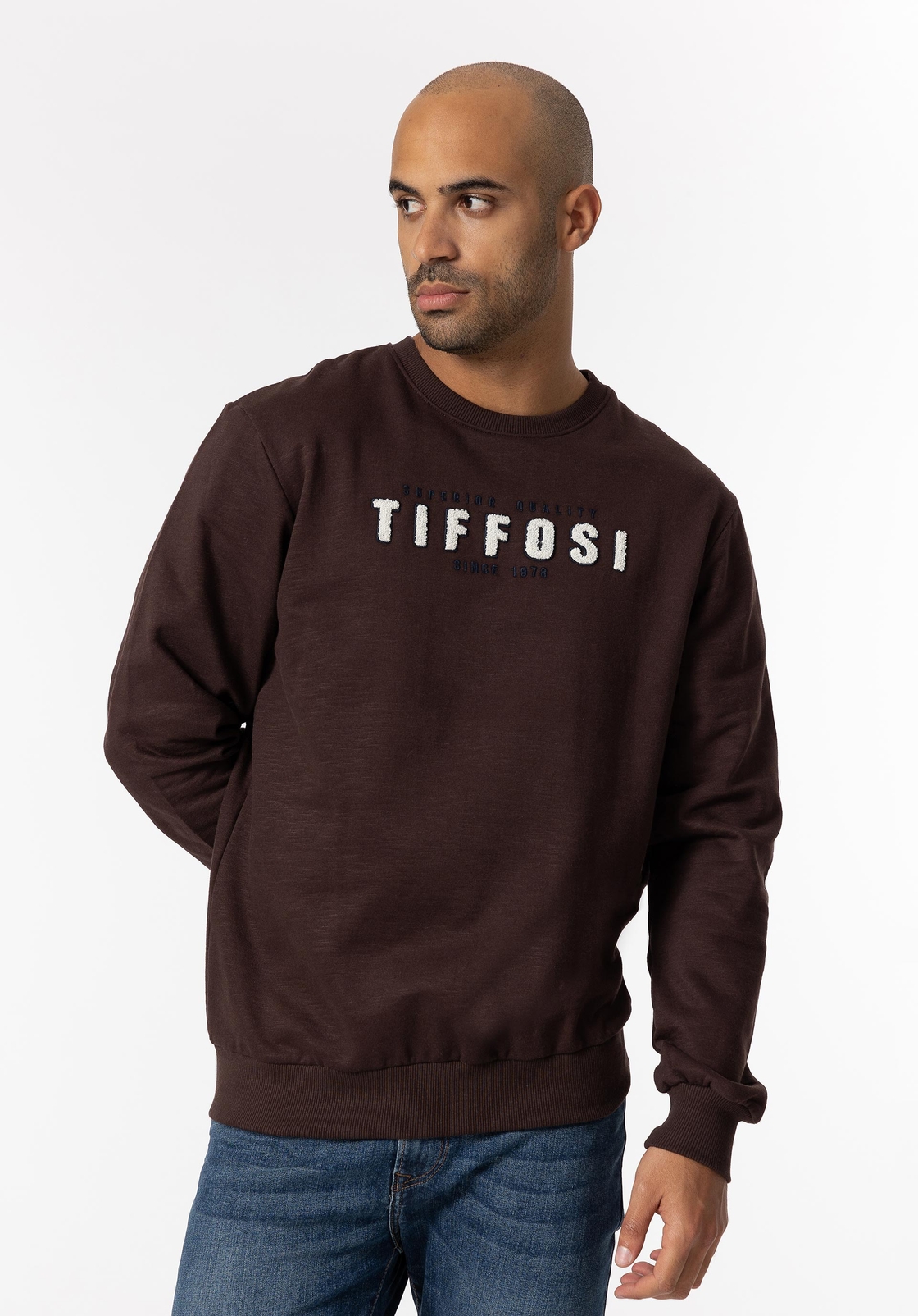 TIFFOSI Homme – Sweat-shirt avec broderie turque – Bordeaux