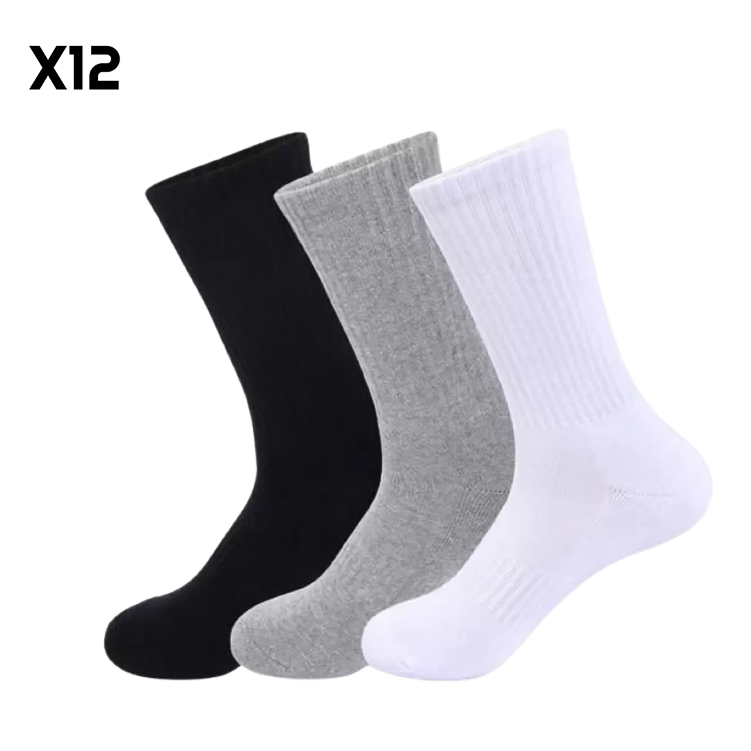 R&H – Pack 12 Chaussettes Homme Sport – Gris