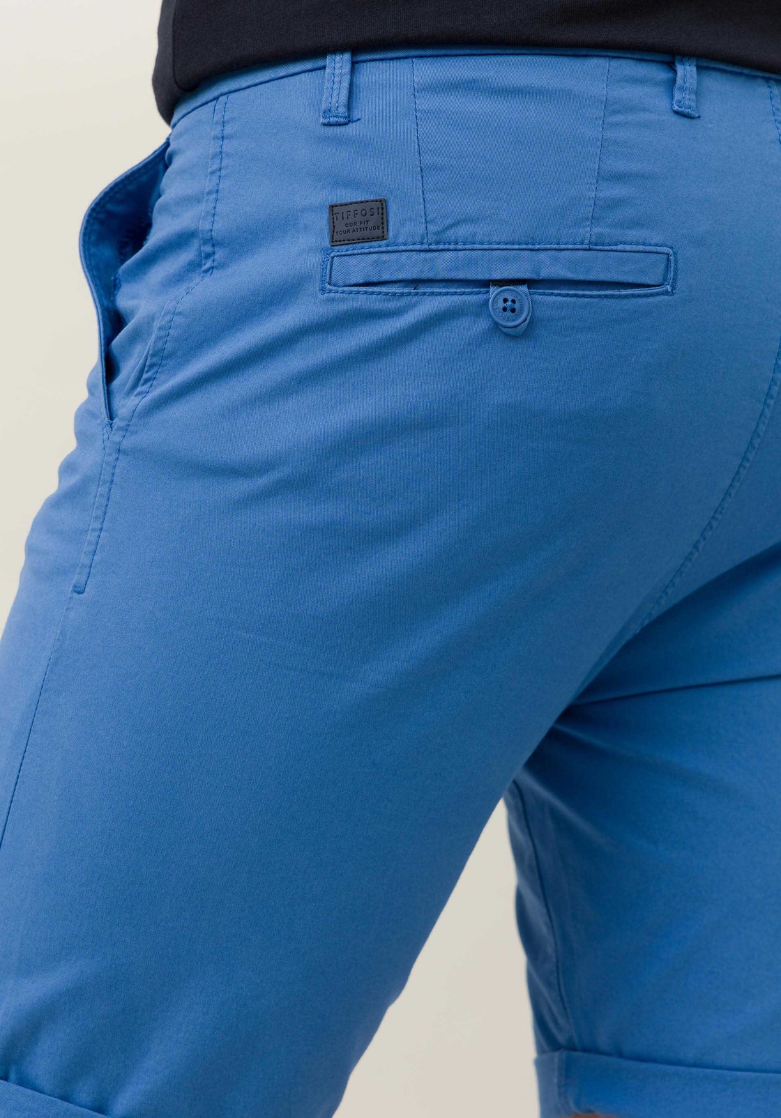 Tiffosi Homme – Bermuda chino coupe slim – Bleu